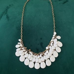 White stone/rhinestone embellished necklace
